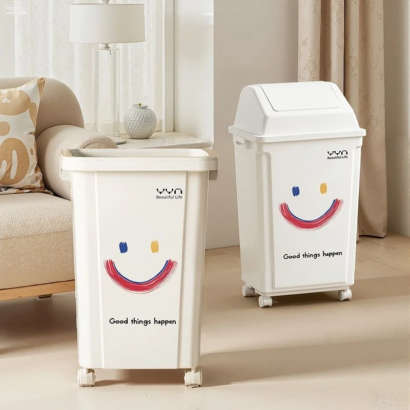 

Large Capaci Roller Tra Can Square Moving Kitchen Garbage Bin 30L for Home And Commercial Use in Living Room And Offices