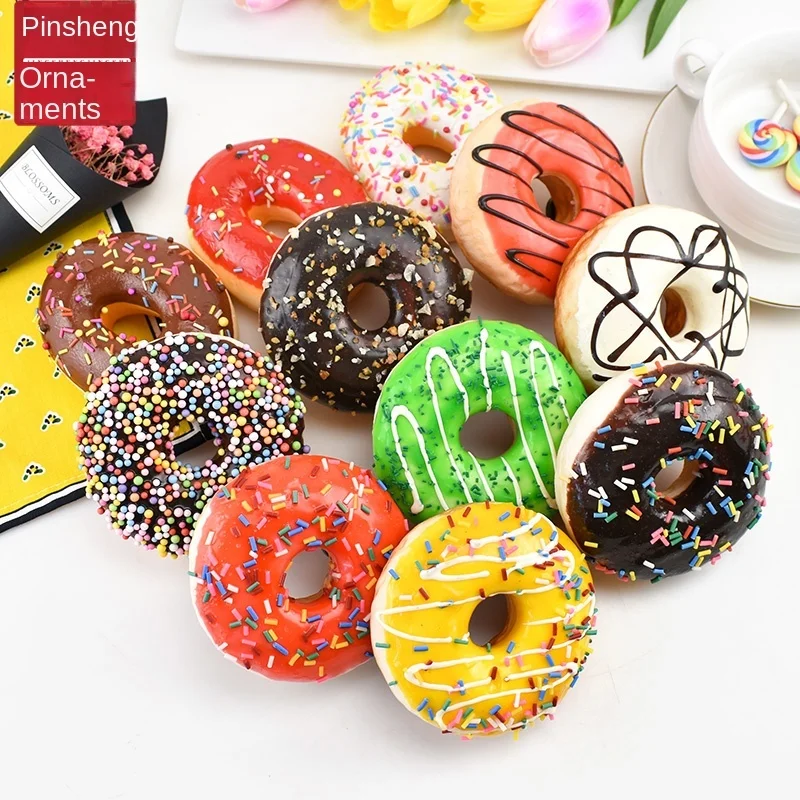 10CM 1pc Artificial Donut Cake Food Artificial Squishy Donut Simulation Model Photography Props Holiday Party Table Decoration