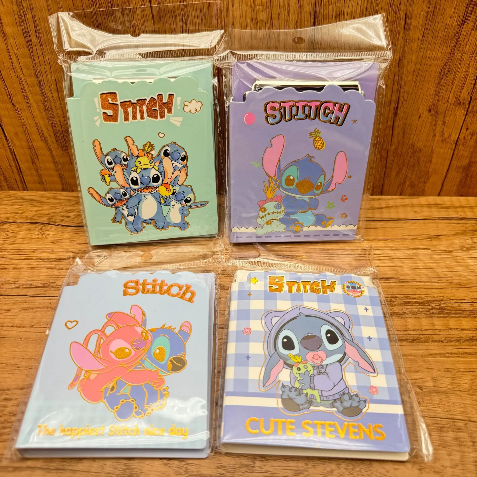 Disney Random 4Pcs Stitch A7 Loose-leaf Spiral Notebook, Diary & Notepad, Ideal Back-to-School Gift