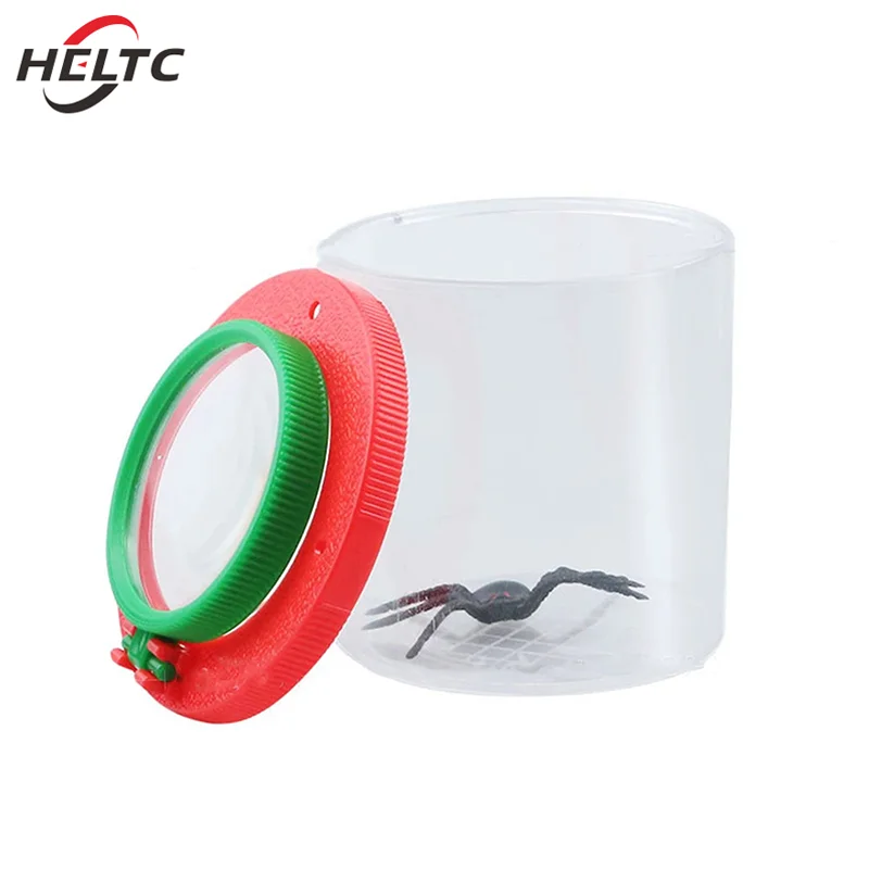 Portable Outdoor Insect Observation Box Flip Lid Two-Way Magnifying Glass Observation Cup Plastic Kids Gifts School Accessories