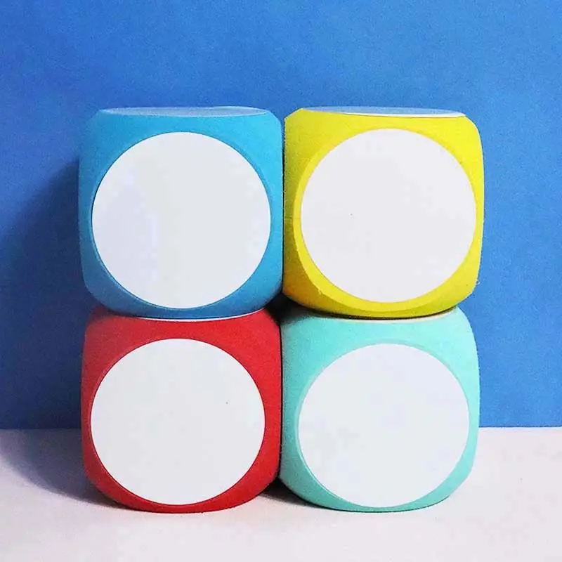 Cube effaçable à sec pour la pratique des maths, 4x4 pouces, ensemble de dés, tableau blanc