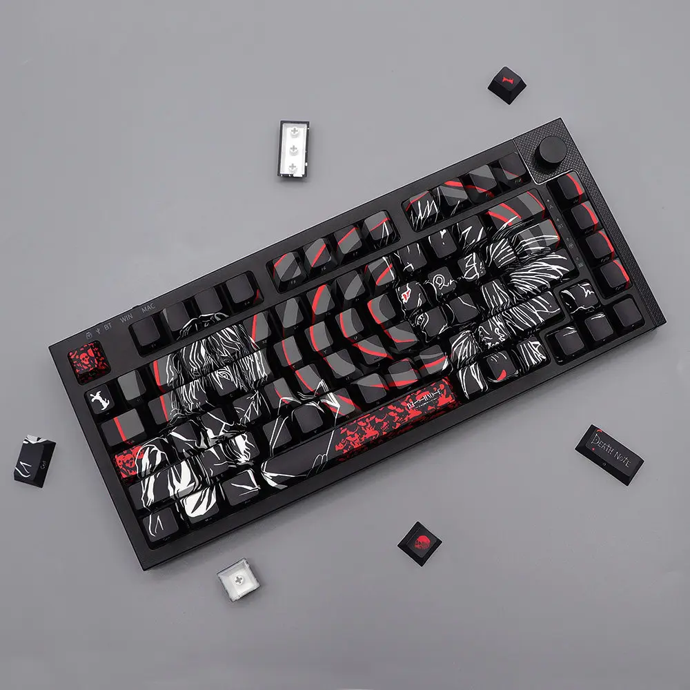 136 Keys デスノート DEATH NOTE Keycaps Opaque Customized Key Cap Anime Game Key Cap Cherry PBT Keycap for ISO Made68 Mad68 Wooting60