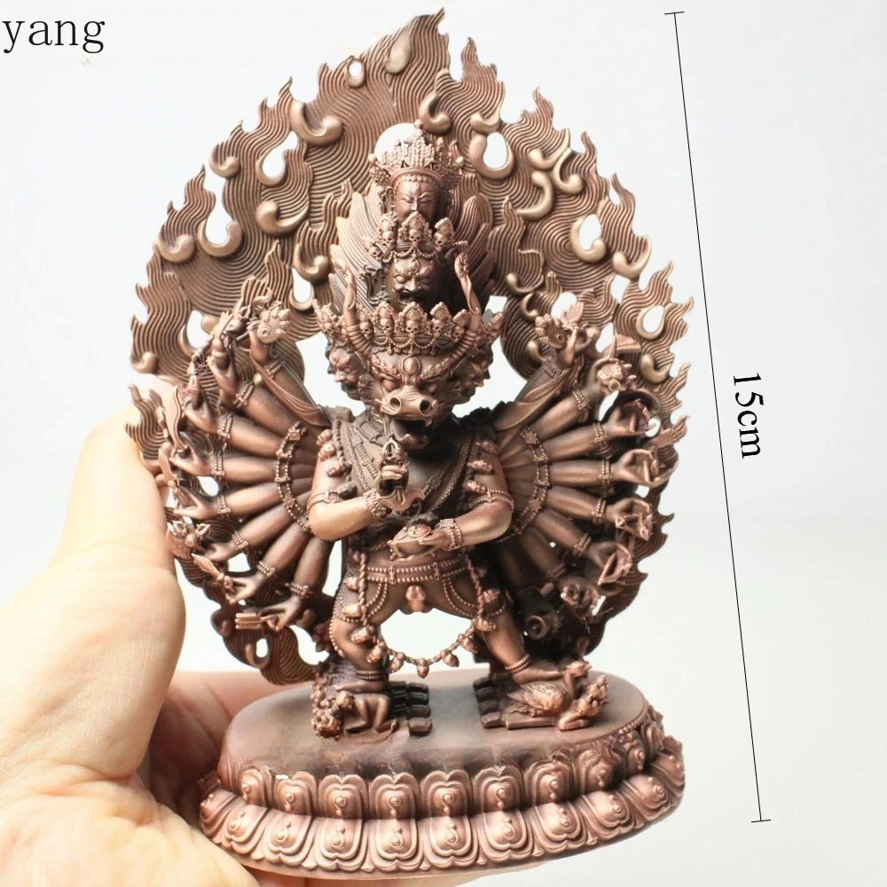CX Red copper carving Single Yamantaka  buddha statue exquisite sculpture,27cm,15cm
