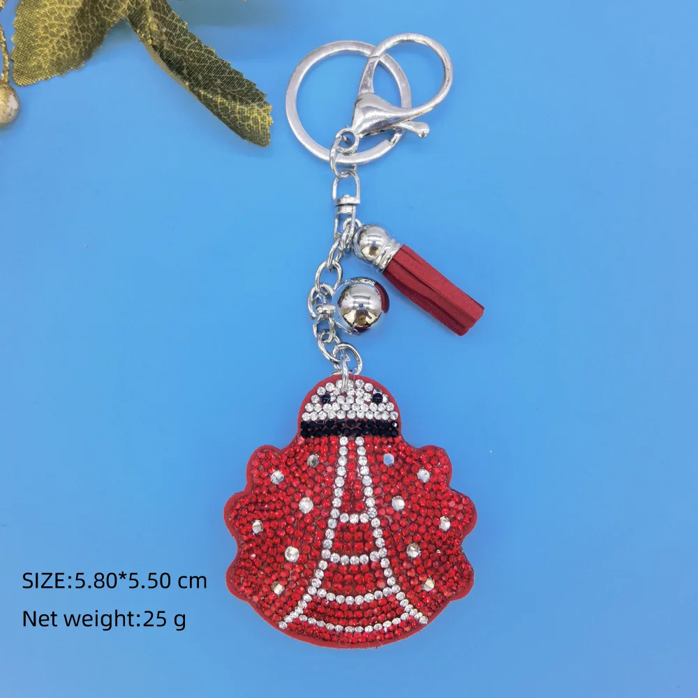 Ladybug Tassel Crystal Keychain Bag Charm for Women/Men Ladybird Key Chain Accessories Jewelry llaveros para mujer lujo