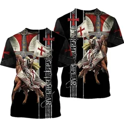 Templar Knights 3D Printed Summer Men's Casual Short Sleeve Casual hot trend men's clothing