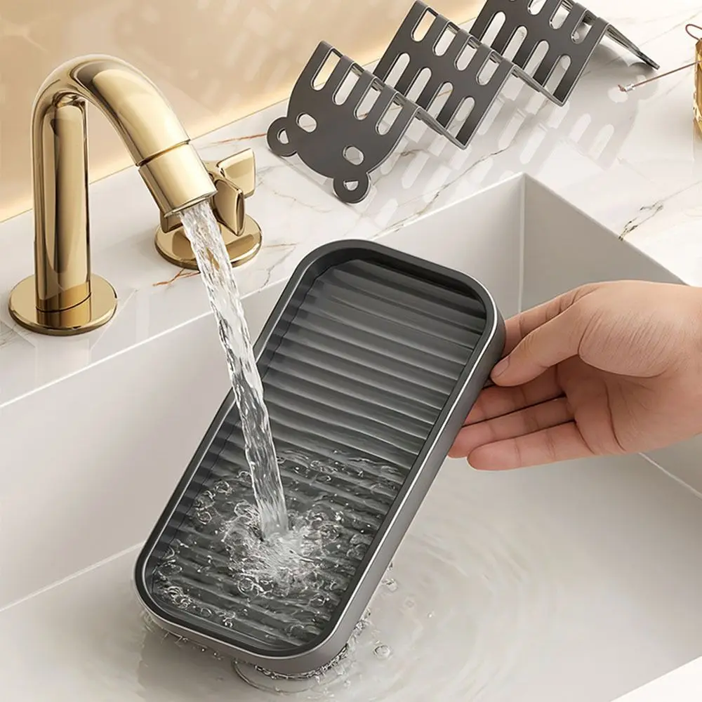 

New Cartoon Soap Rack Multifunctional Space Saving Narrow-sided Sink Storage Rack Soap Storage Organizer Bathroom Accessories