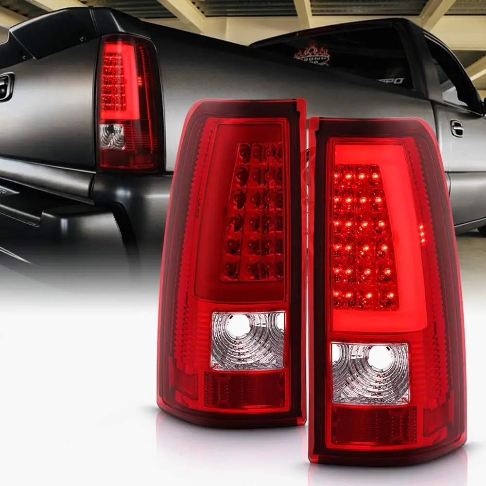 

- For 2003-2006 Chevy Silverado 1500 2500 3500 Red LED Tube Tail Lights Brake Lamps Assembly Driver & Passenger