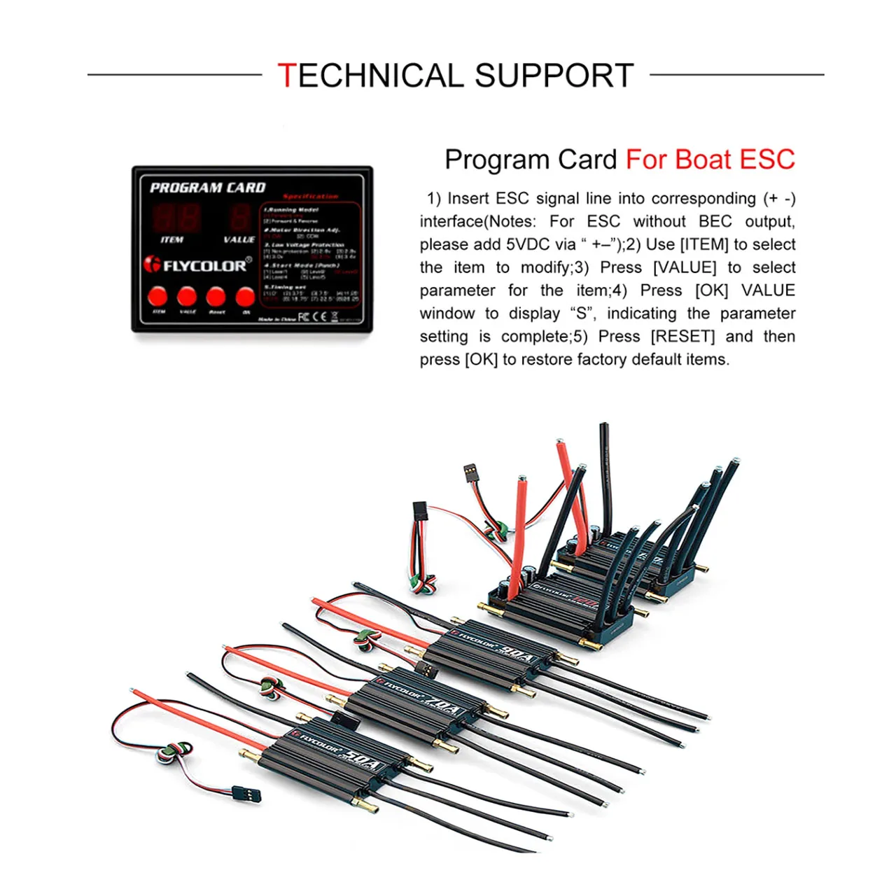 Flycolor 50A/70A/90A/120A/150A Speed Controller Brushless ESC Support 2-6S BEC 5.5V/5A for Model Ship RC Boat