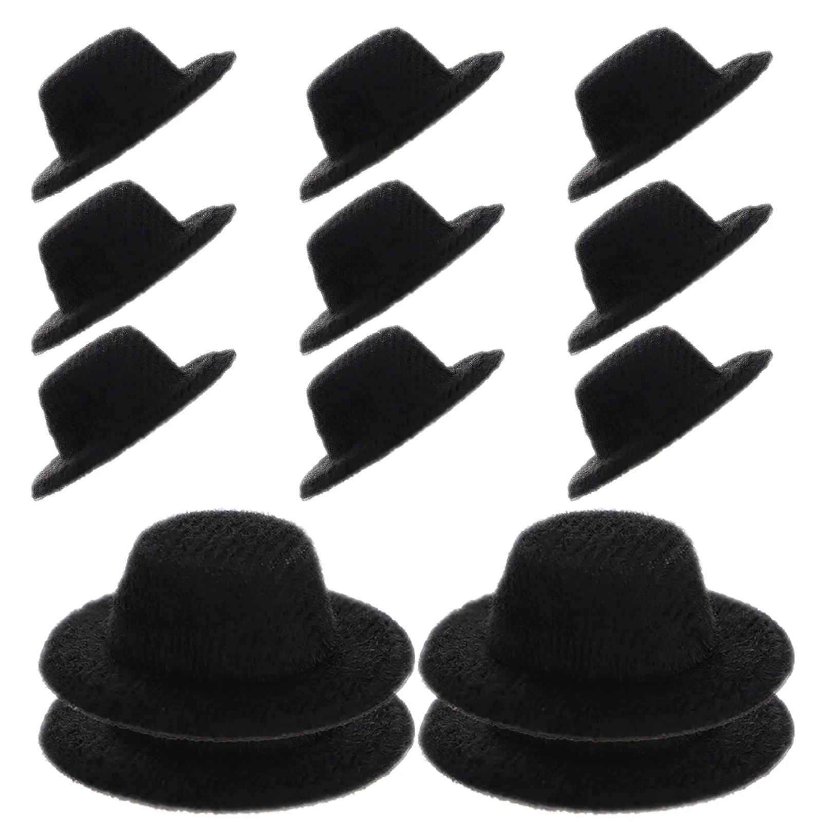 Mini sombreros formales de tela de primera calidad, ligeros, para decoración del cabello, accesorio en miniatura, 20 piezas