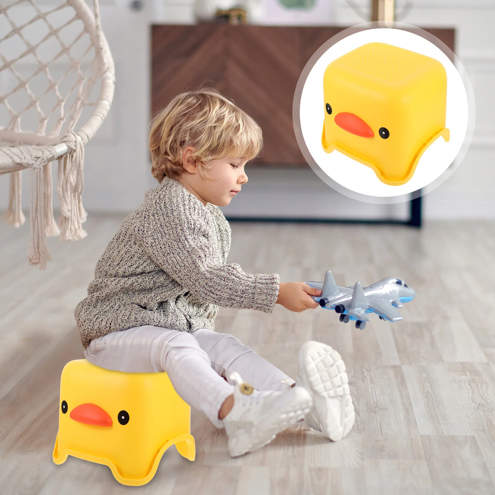 

Portable Duck Shape Kids Stool Multifunctional Children Step Stool for Kitchen Bedroom Bathroom Seating Chairs for Kids