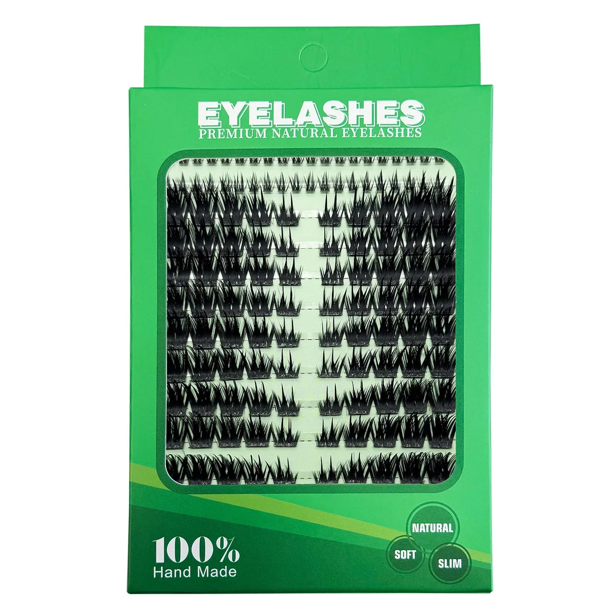 HBZGTLAD Vorgefertigte Fox-Eye Fluffy Lashes Manga Wimpernbüschel Natürliche Katzenaugen-Wimpern mit Spitzen-Wimpernbüscheln und unteren Wimpern – Detail 9