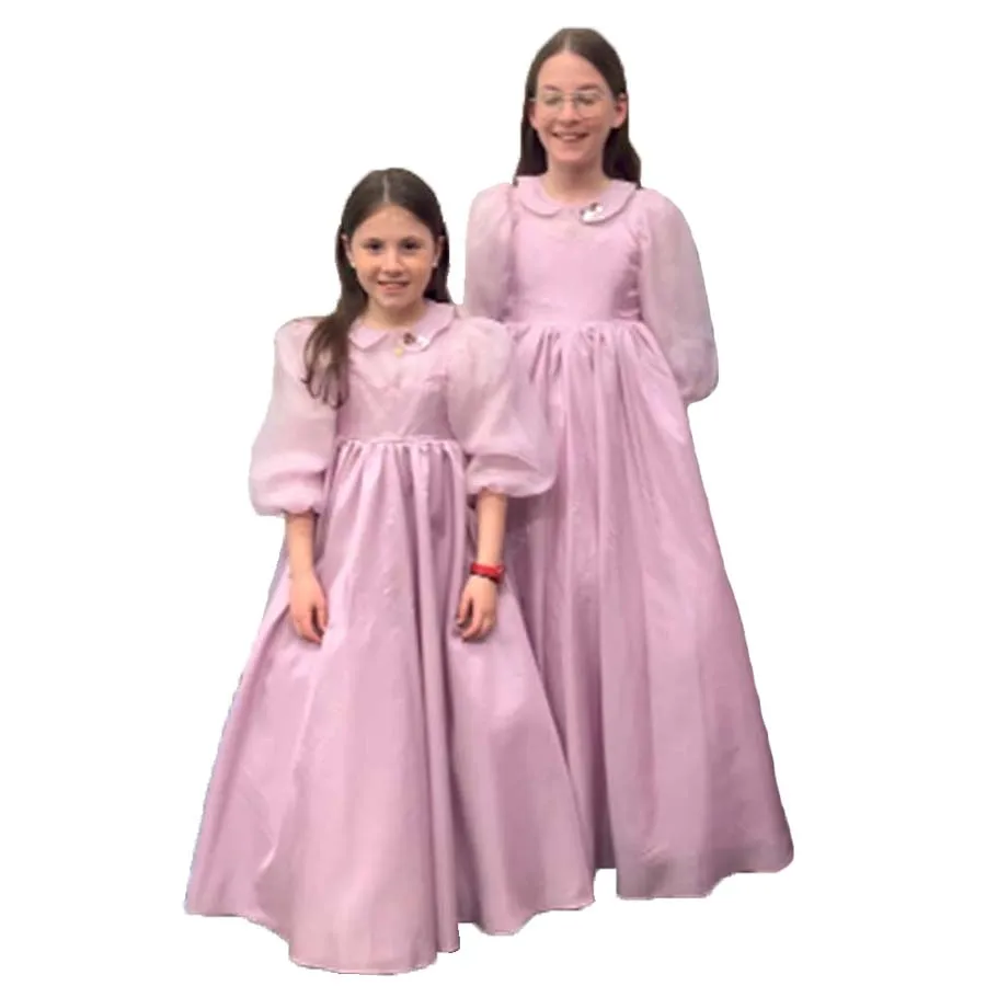 

Customized A-line Girls Party Gown Balloon Sleeve Floor Length Flower Girl Dress for Wedding 2-14Y Kids Pageant Communion Gown