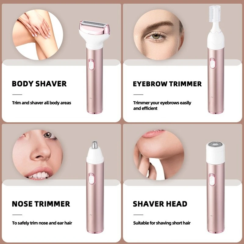 Portable Electric Shaver for Women, Full Body Washable, Removes Armpit, Leg and Body Hair