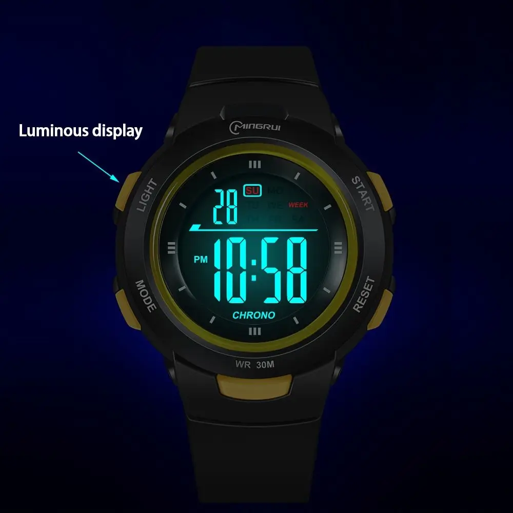 Fashion Luminous Sports Watch Waterproof Casual Electronic Watch Multifunctional Swimming Alarm Clock