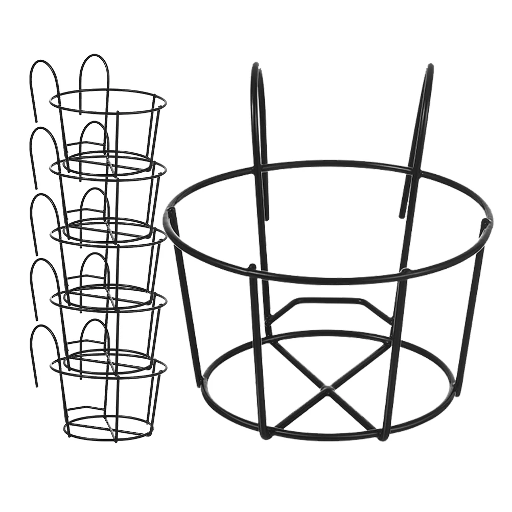

6pcs Hanging Flower Stand Heavy Duty Iron Planter Holder Wall Mount Balcony Garden Deck Suitable for Planters
