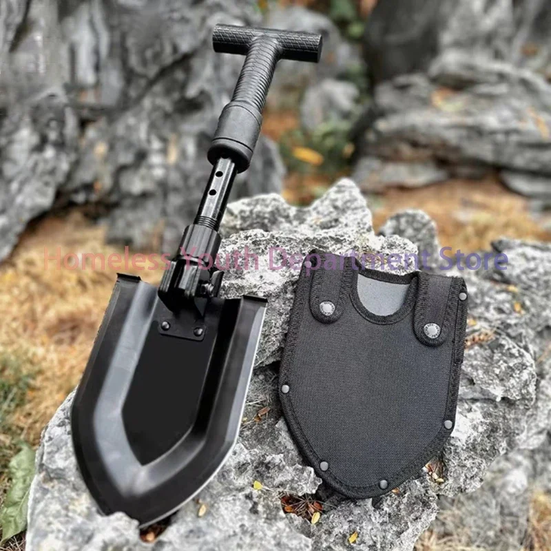 Portable Multifunctional Folding Shovel Foldable Telescopic Shovel for Hiking Camping Outdoor Survival Garden Hand Tool Camp