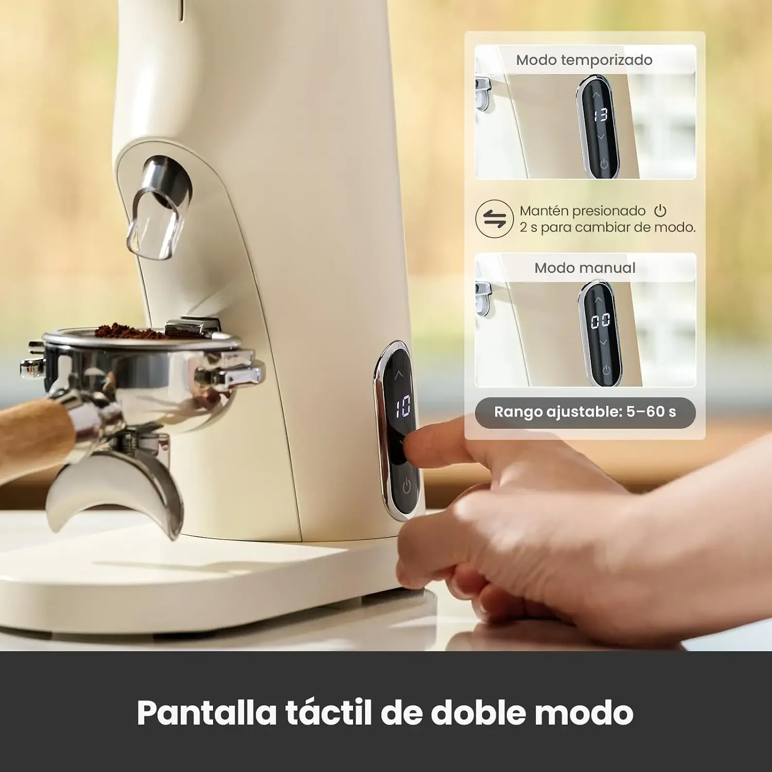 Electric Conical Burr Coffee Grinder, Coffee Bean Grinder with Smart 60S Timer, 60 Precise Adjustable Grind Settings