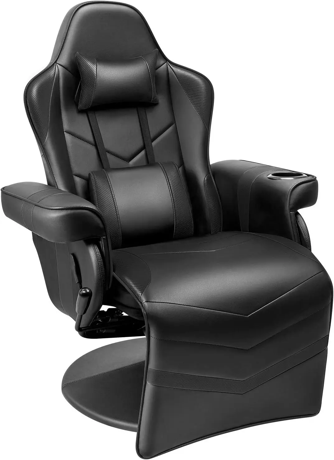 Cadeira ergonômica ajustável do sofá único com apoio para os pés e encosto de cabeça, Computer Racing Style, Reclining Video Gaming, PU Leather