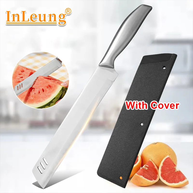All‑Purpose Stainless Steel Large Extended Watermelon Melon Knife Ultra Sharp Fruit Slicing Chef Knife With Protective Sheath