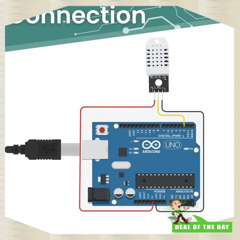 

24-часовой датчик температуры и влажности для Arduino, для Raspberry Pi — включая соединительный кабель, 5 шт. Прочный
