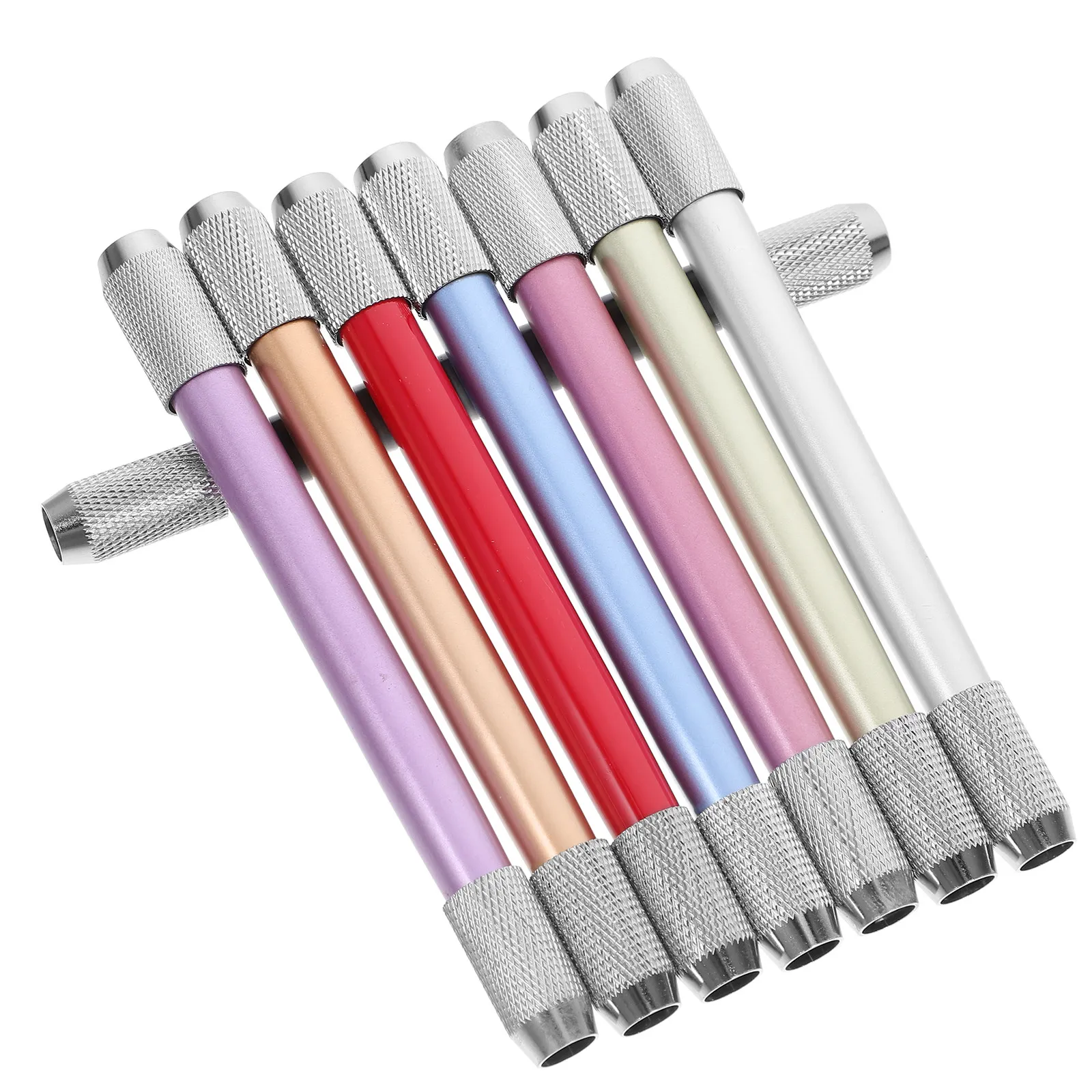 8Pcs Adjustable Dual Head Pencil Extender Holder for Colored Pencils Metal Construction Portable Drawing Writing School Office