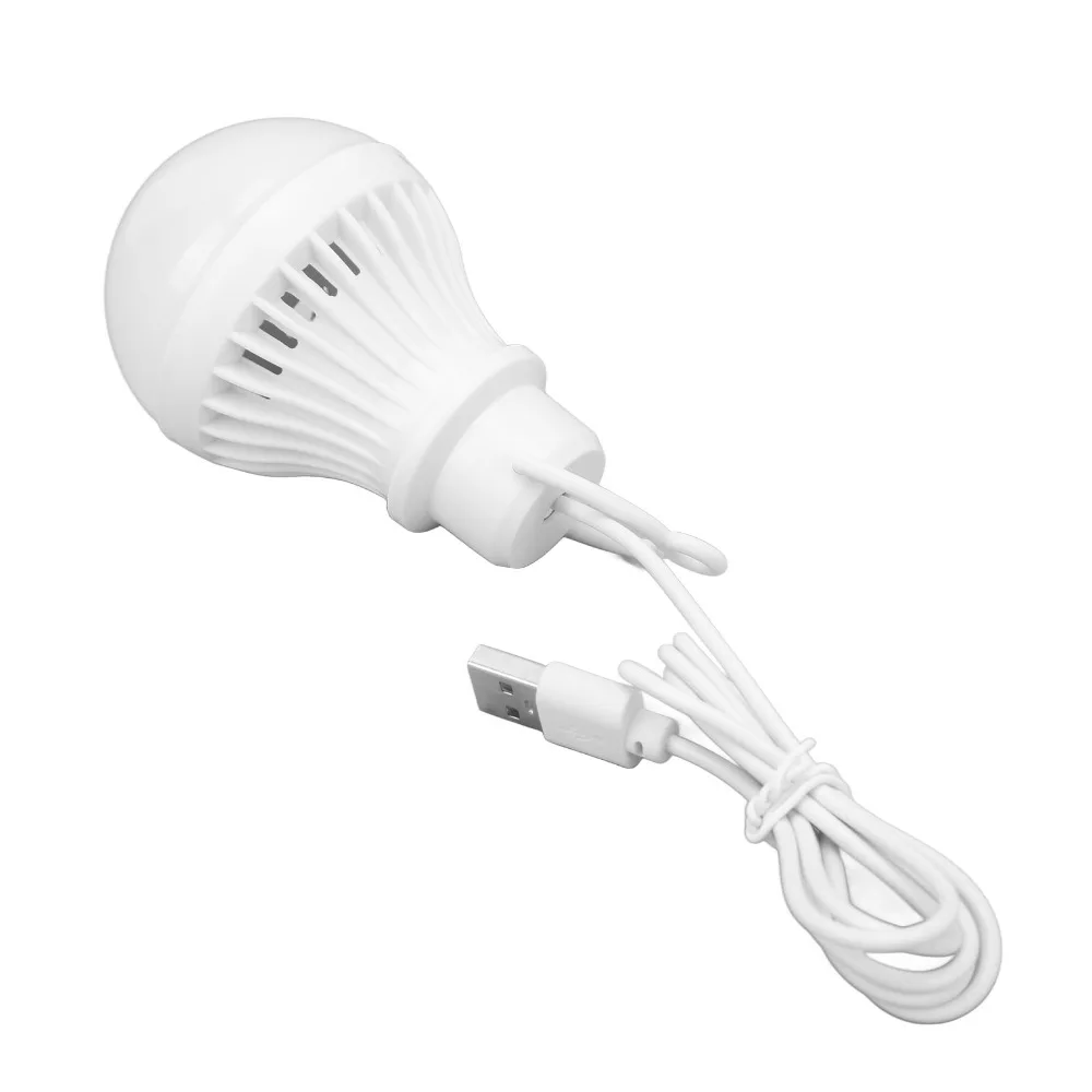 Convenient 5W Power LED Camping Light USB Powered With Hook Portable Lantern Tent Bulb Garage Use