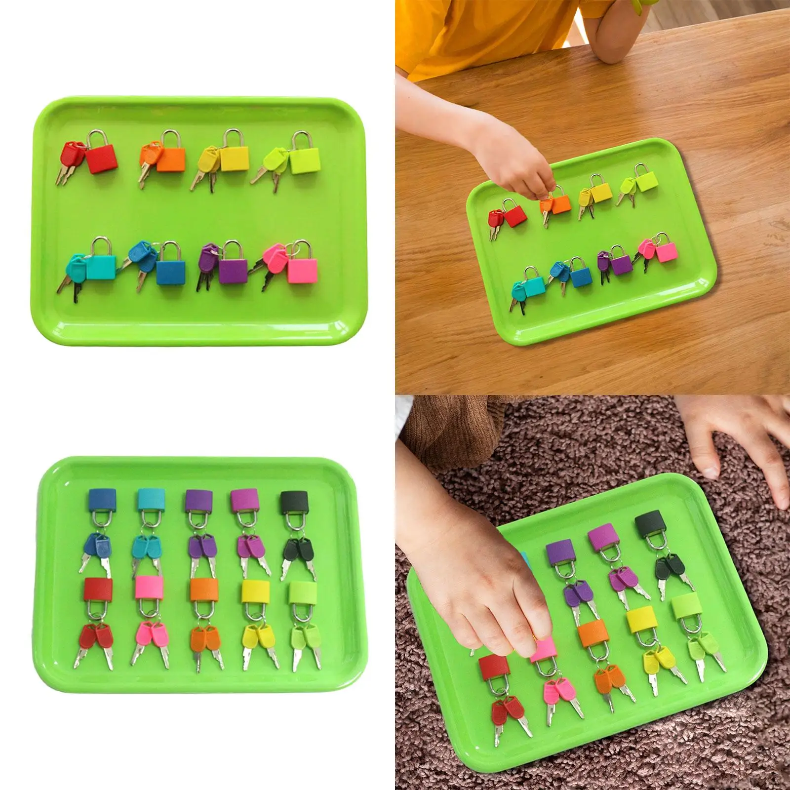 Montessori Lock and Key Toy Set, Preschool Educationl Toys Color Recognition for