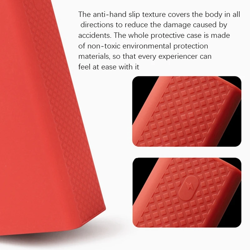 2X Silicone Case For ROMOSS Zeus PEA40 40000Mah Power Bank Anti-Slip/Anti-Fall Soft Cover Protective Sleeve(Red)