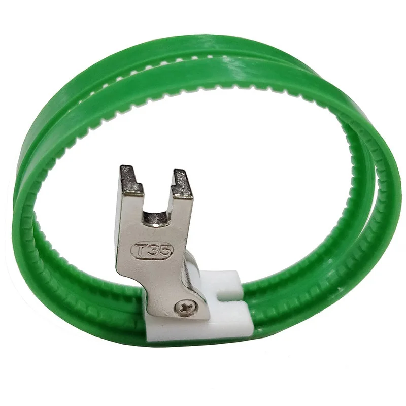 Industrial Sewing Machine TRF1 Plastic Roller Presser Foot With Green Circle Leather Coating