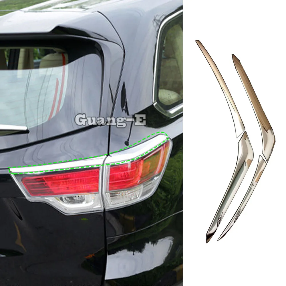 

Накладки на задние фонари (хромированные, ABS) для Toyota Highlander 2015-2017, 4 шт.