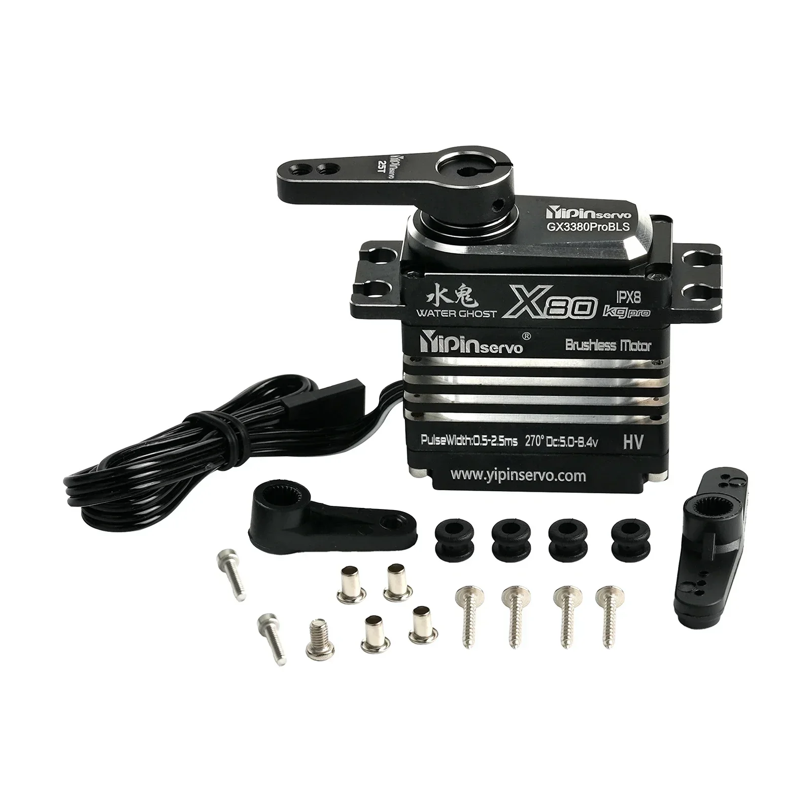 Serwo cyfrowe X80 o wysokim momencie obrotowym, udźwigu 80 kg, wodoodporne IPX8 i z silnikiem bezszczotkowym do samochodów RC i robotów.
