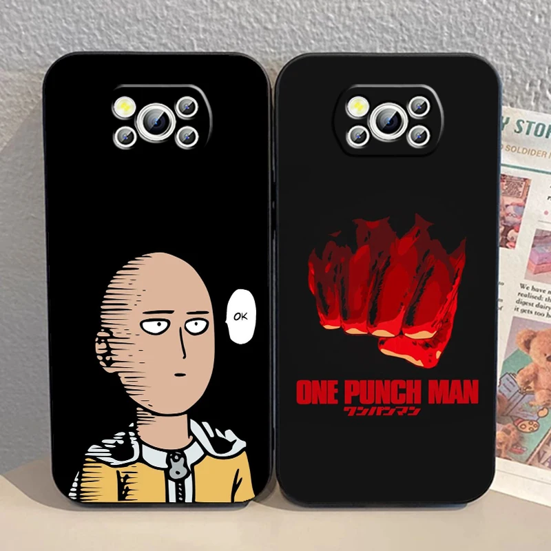 

One Anime Punch Man For Xiaomi Mi Poco F5 F4 F3 X6 X5 X4 X3 M6 M5 M5S M4 M3 C65 Pro GT NFC 5G Black Back Phone Case