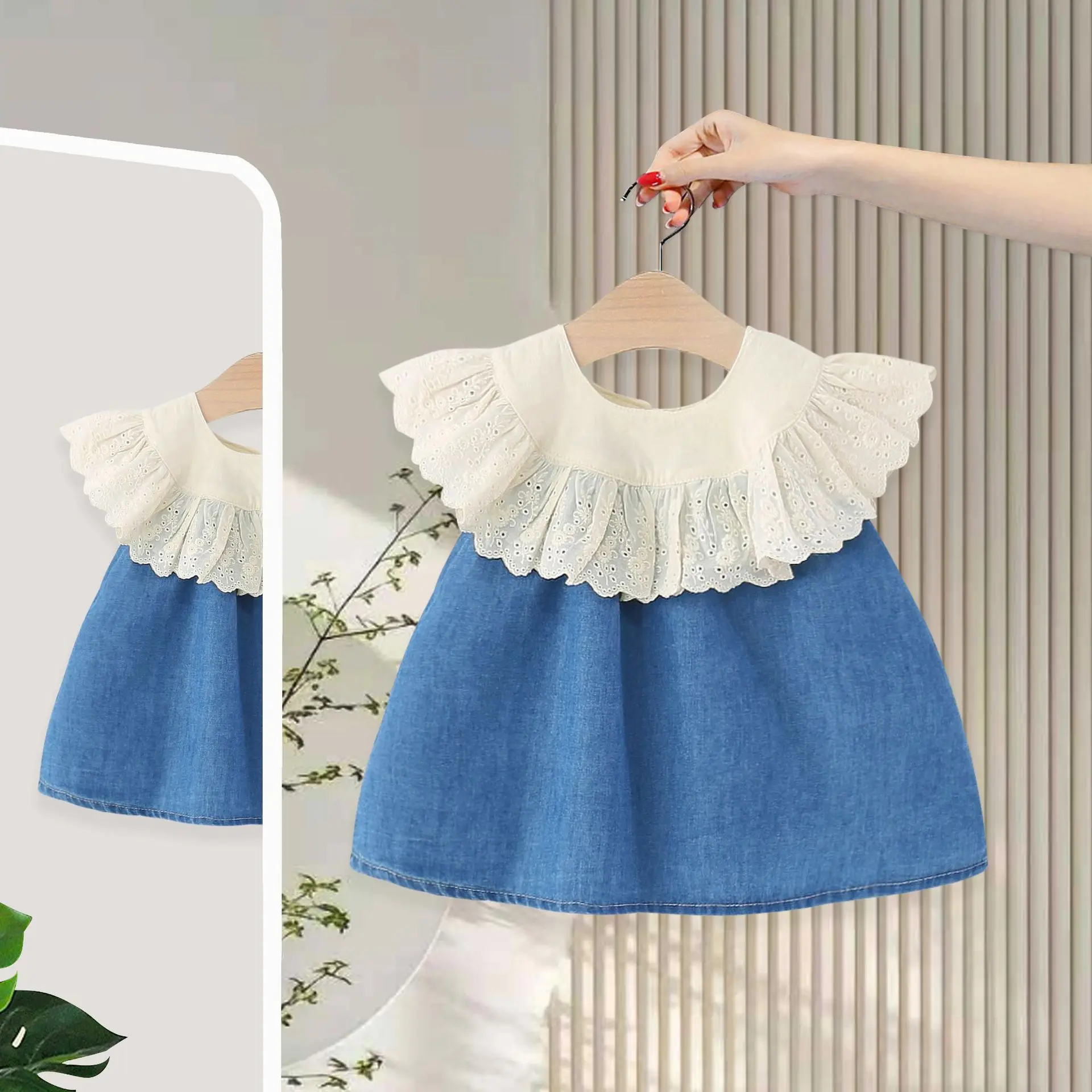 Girls Dresses Summer 2026 Children Cute Denim Dress For Baby Princess Party Clothes Kids Birthday Costume Toddler Outfits 1 2 3Y