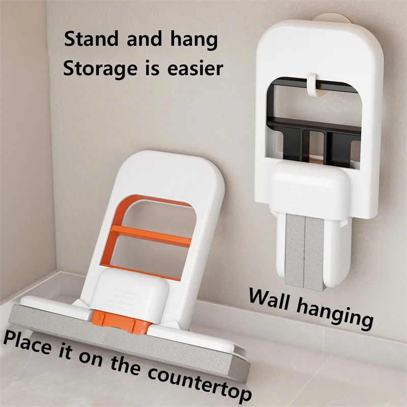 Folding Mini Mop Hand-Wash Desktop Lazy Sponge Mop New Household Water-Absorbing And Stain-Removing Mop Household Cleaning Tools