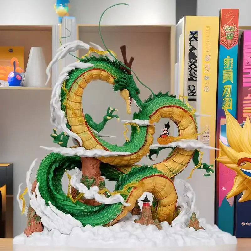 Figura GK de Dragon Ball Z, Estatua de Shenron con Pequeño Goku, Figura de Anime, Adorno de Escritorio, Juguete Coleccionable, Regalo