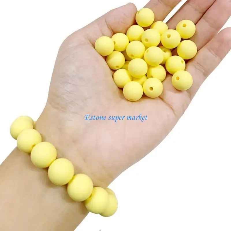 

090B 12mm Silicone Multi-color Baby Teether Beads Bpa Baby Teething DIY Keychain