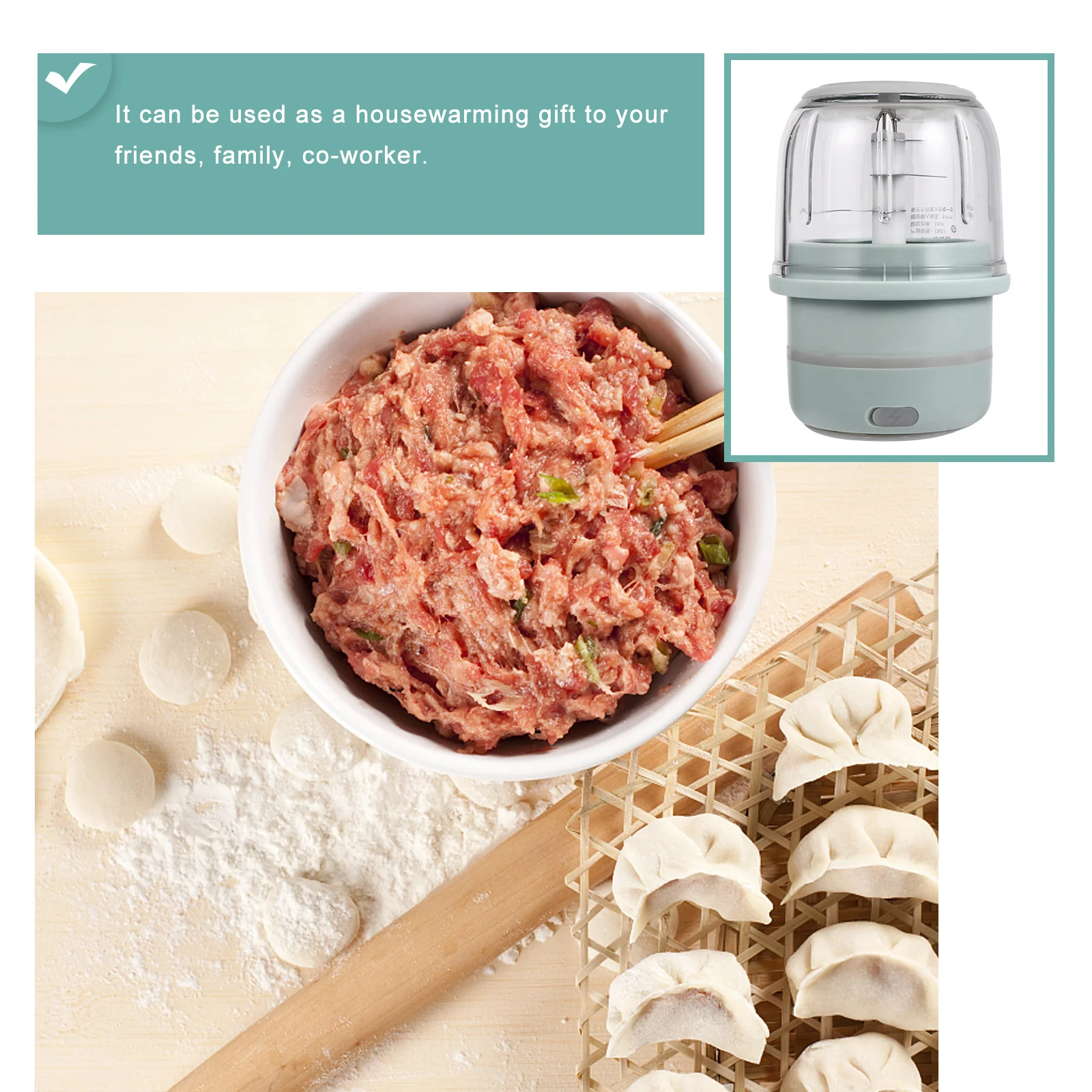 

1 pc Electric Meat Grinder 300Ml Detachable Transparent Design Strong Blades For Kitchen Use Practical Peanut