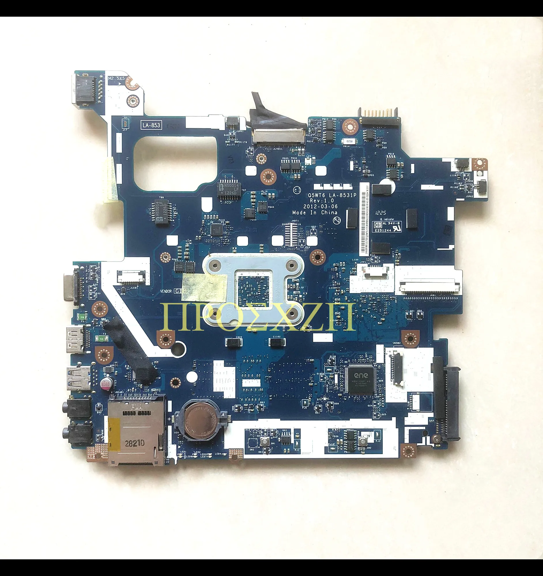 Q5wt6 LA-8531P mainboard para acer aspire E1-521 em1200 placa-mãe do portátil nby1g11002 nby1g11001 cpu ddr3 100% completamente testado bom