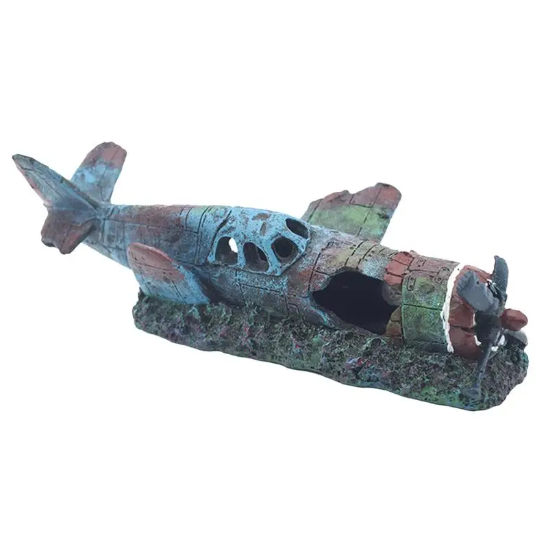 Aquarium Fighter Plane Decoration Viewer's Imagination Fighter Plane Ornament Versatile Aquarium Fighter Plane for fish tank