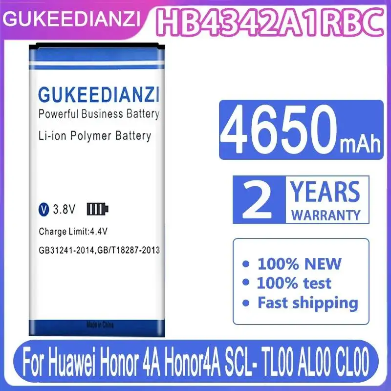 Batería de teléfono móvil HB4342A1RBC 4650mAh para Huawei Honor 4A Honor4A Scl- TL00 AL00 CL00