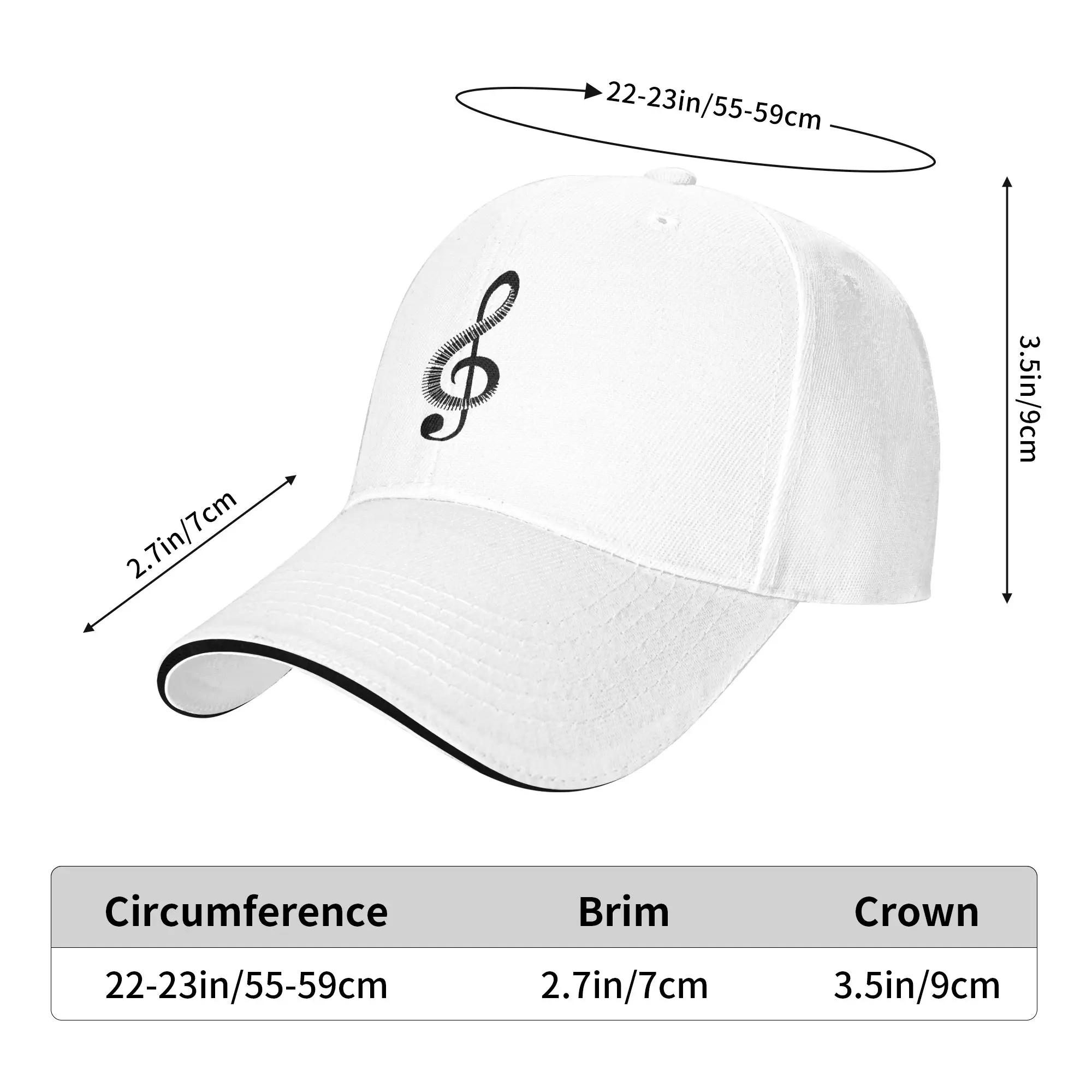 Treble Clef And Keyboard Baseball Cap  Summer Casual Trucker Hat For Unisex Outdoor Sport Sun Snapback Cap