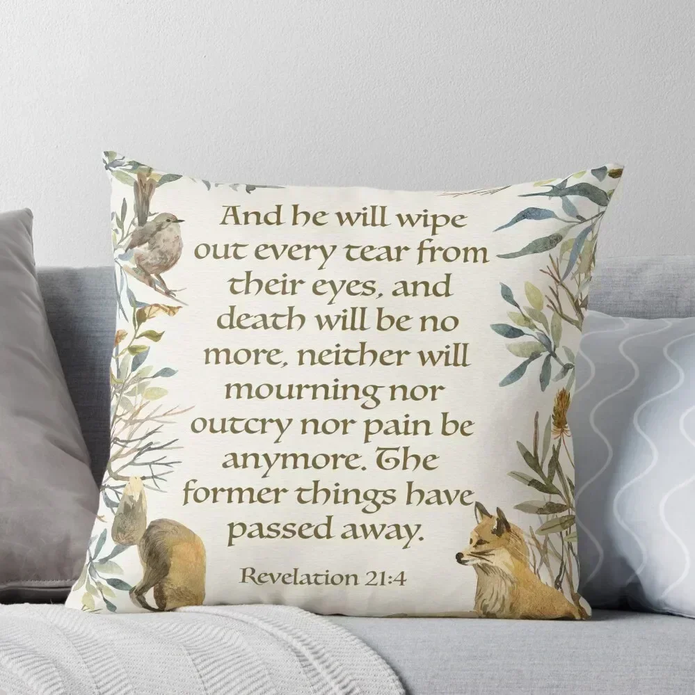 REVELATION 21:4 (Bird and Foxes) Throw Pillow anime girl Pillow Cover Pillow Case ornamental pillows