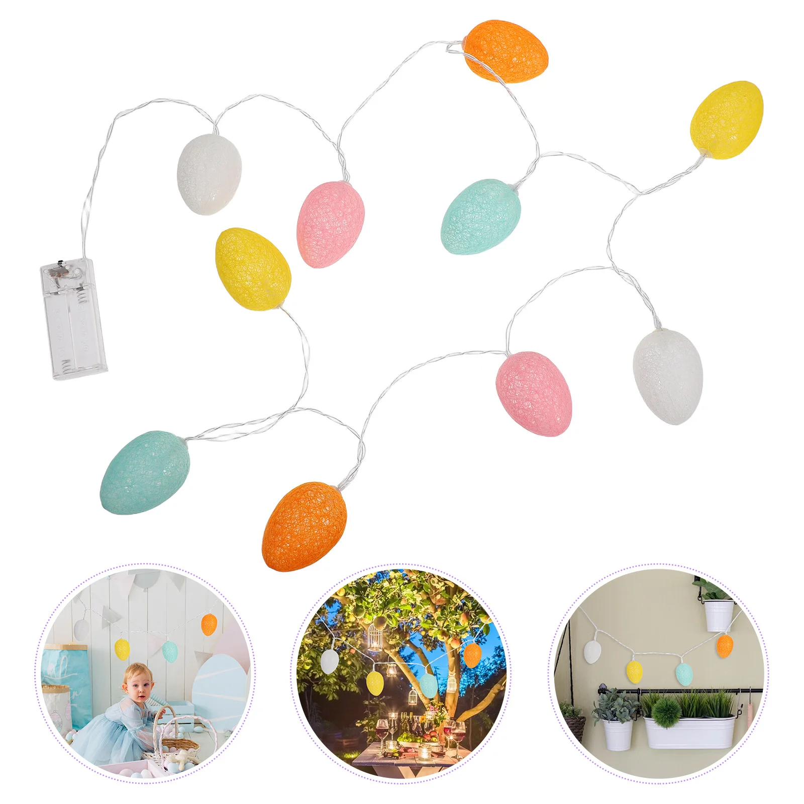 

Easter Egg Led String Lights Operated Vibrant Garland Light Party Night Decoration Sturdy Outdoor Portable Festive Floor