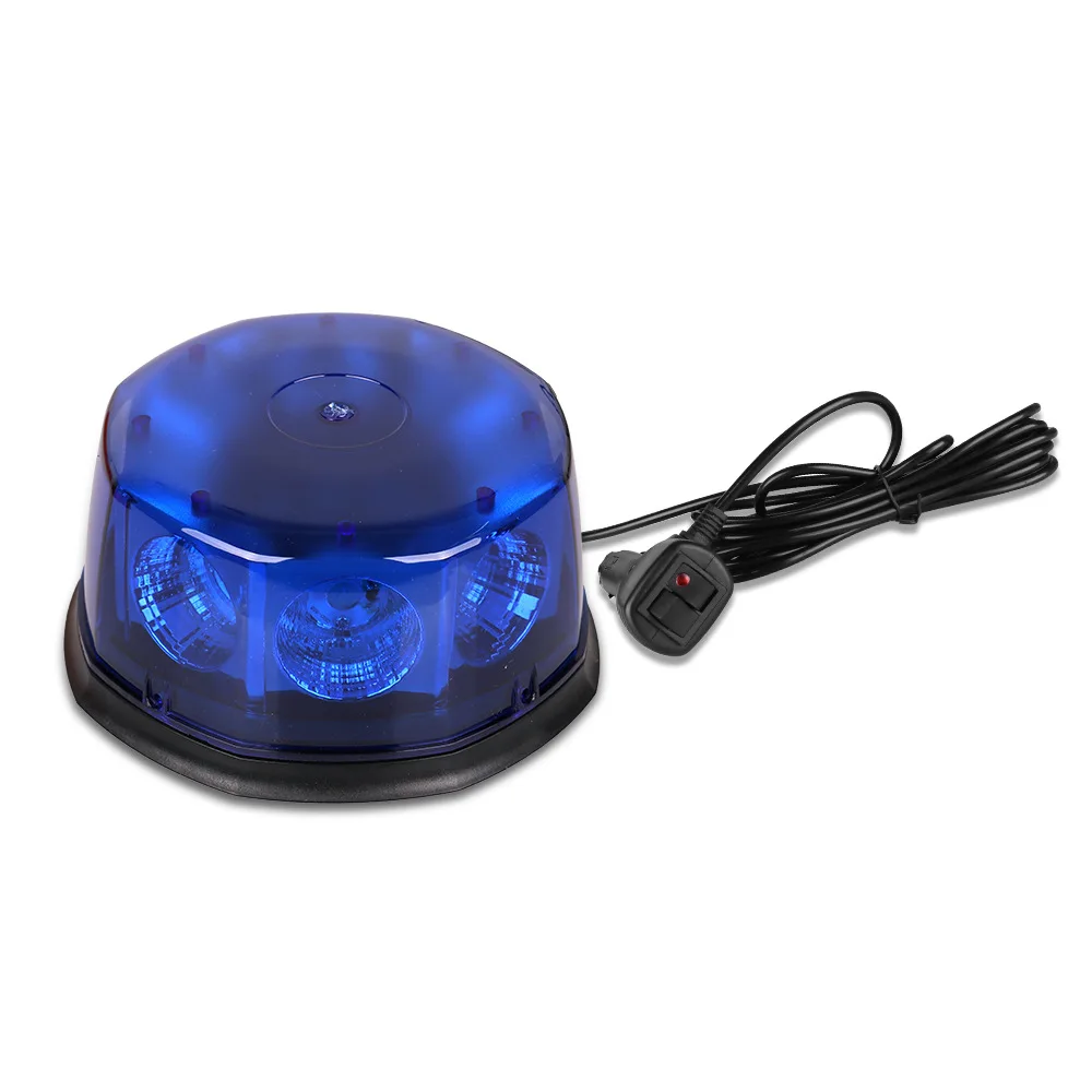 Amber COB Car Emergency Strobe Beacon Lights Vehicles Roof Rotating Flashing Warning Light Mini Police Hazard Signal Lamp 12~24V