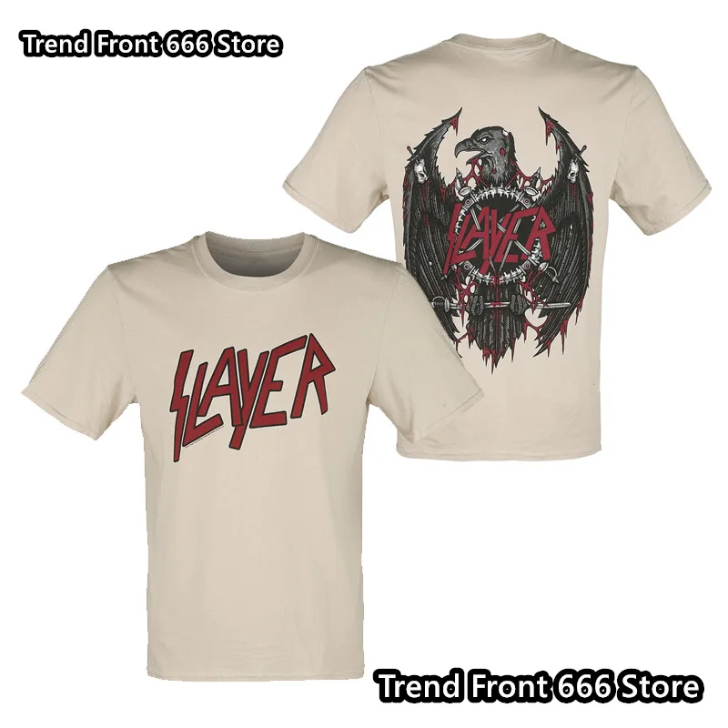 Summer Cotton Slayer Rock Band Trend Men And Children Size Tshirts Kids Short Sleeve Crewneck Punk Tops Men Clothing