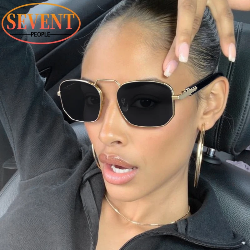 إطار صغير مستطيل النظارات الشمسية النساء 2026 العلامة التجارية الفاخرة خمر ساحة فاسق نظارات شمسية للسيدات في الهواء الطلق نظارات ظلال UV400
