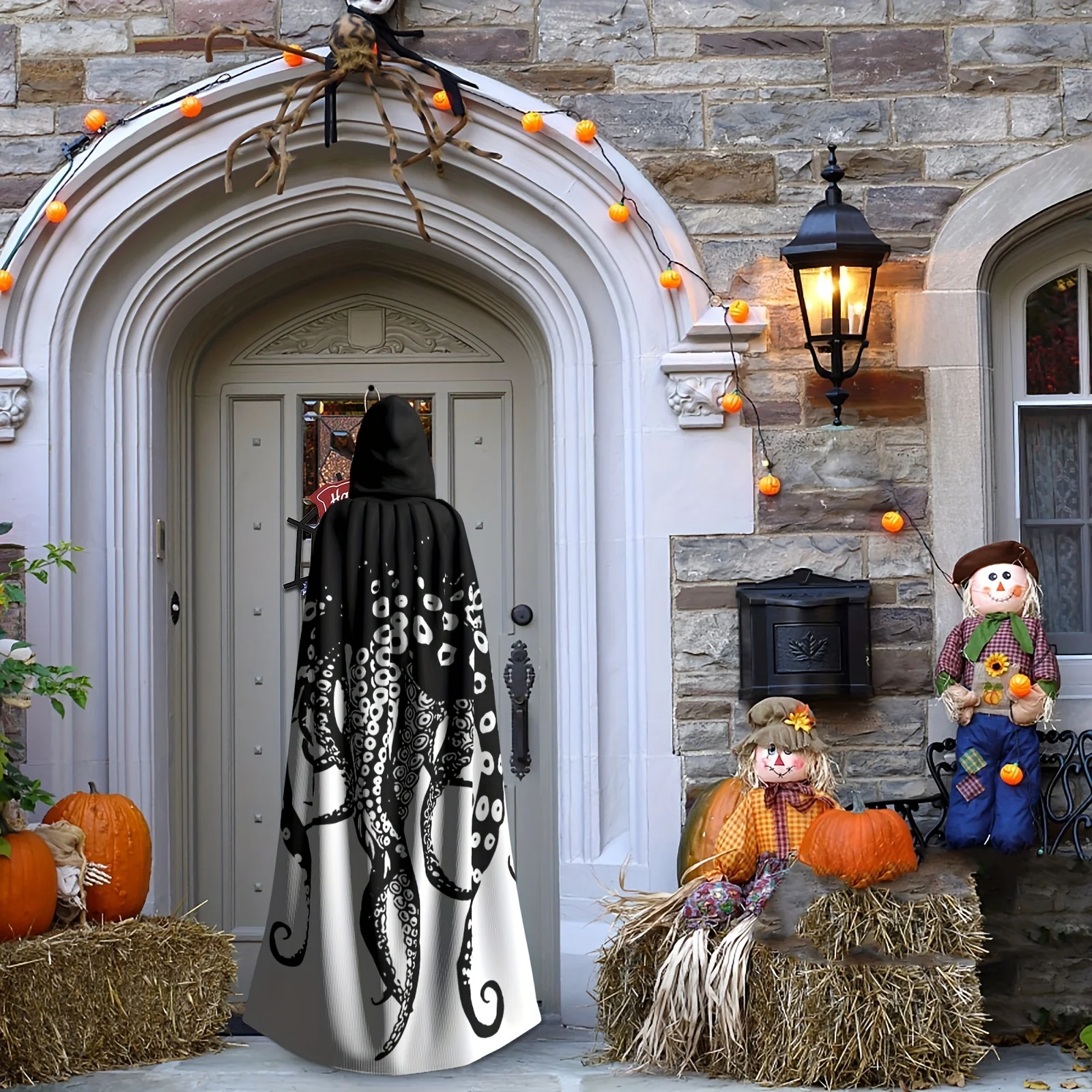Customization Halloween Party Supplies Decorations, With Hooded Cloaks And Wizard Robes, Designed With Vintage Octopus Tentacles view 5