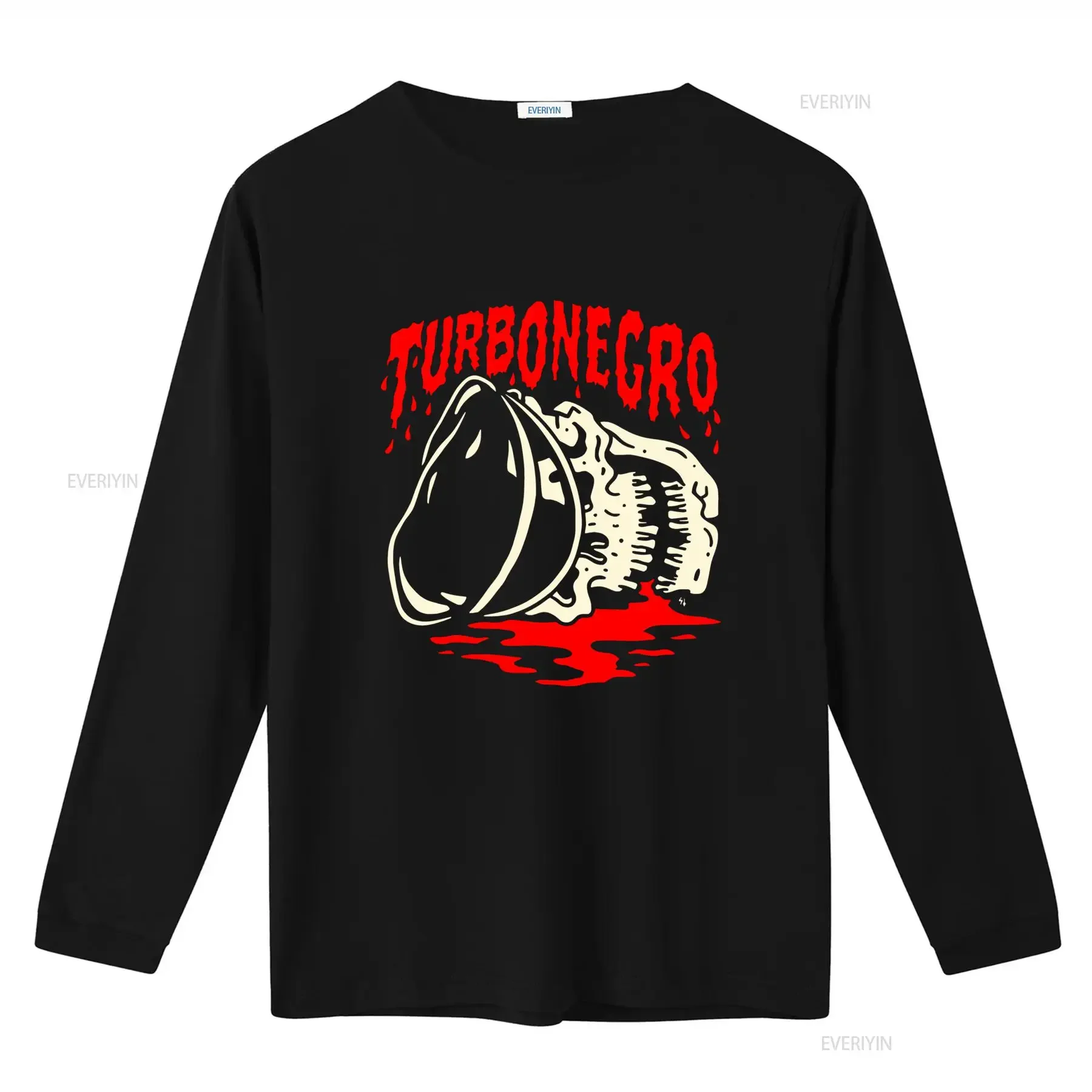 TURBONEGRO Skull Print T Shirt Rock Band Inspired Design for Men vintage Washed Stretched Casual fashion Top For Everyday Wear