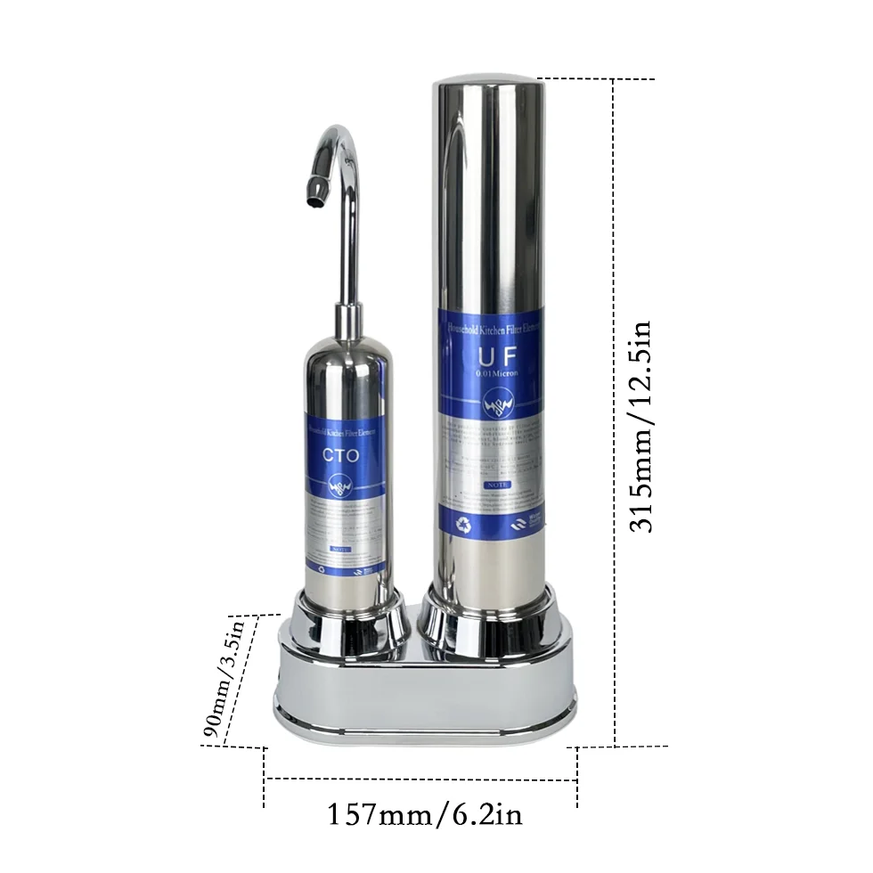 S57-2 Manual Activated Carbon Water Filter Household Kitchen Countertop Ceramic Water Filter