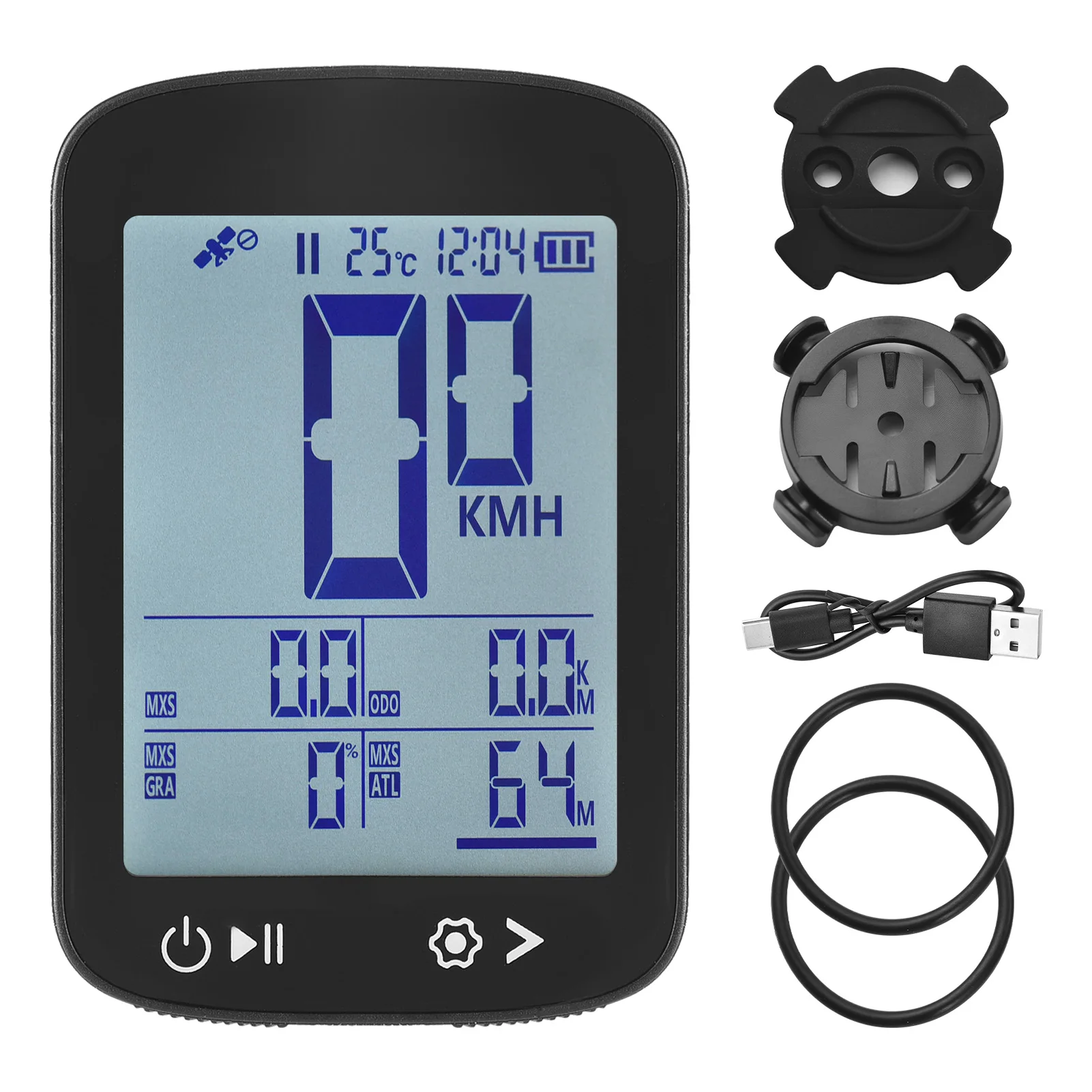 

GPS Bike Computer Wireless Bike Speedometer High Clear Display 5 Star Positioning GPS BeiDou GLONASS Galileo and QZSS Rechargeab
